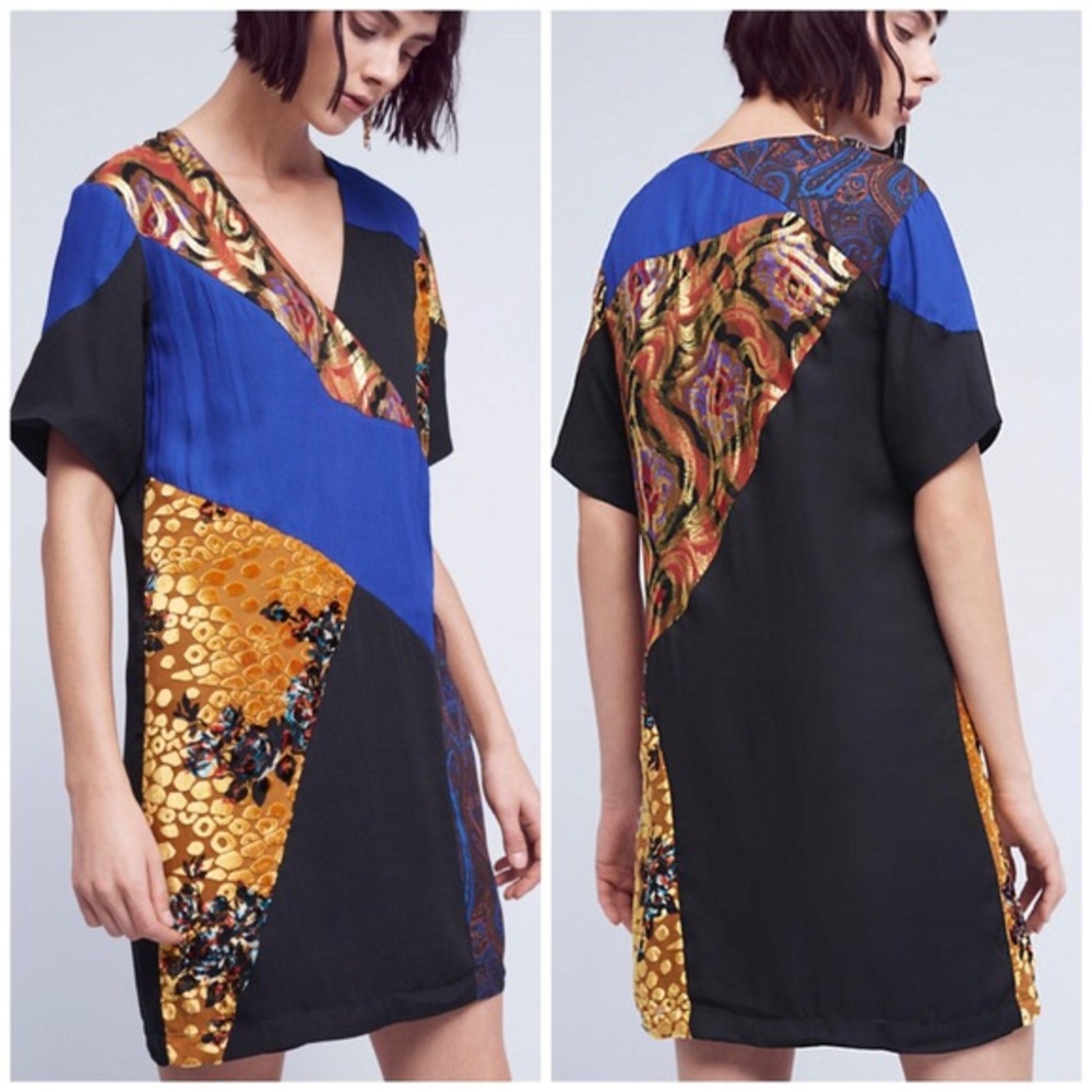 Anthropologie Camellia patchwork dress